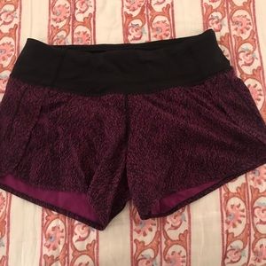 Purple & black lulu shorts
